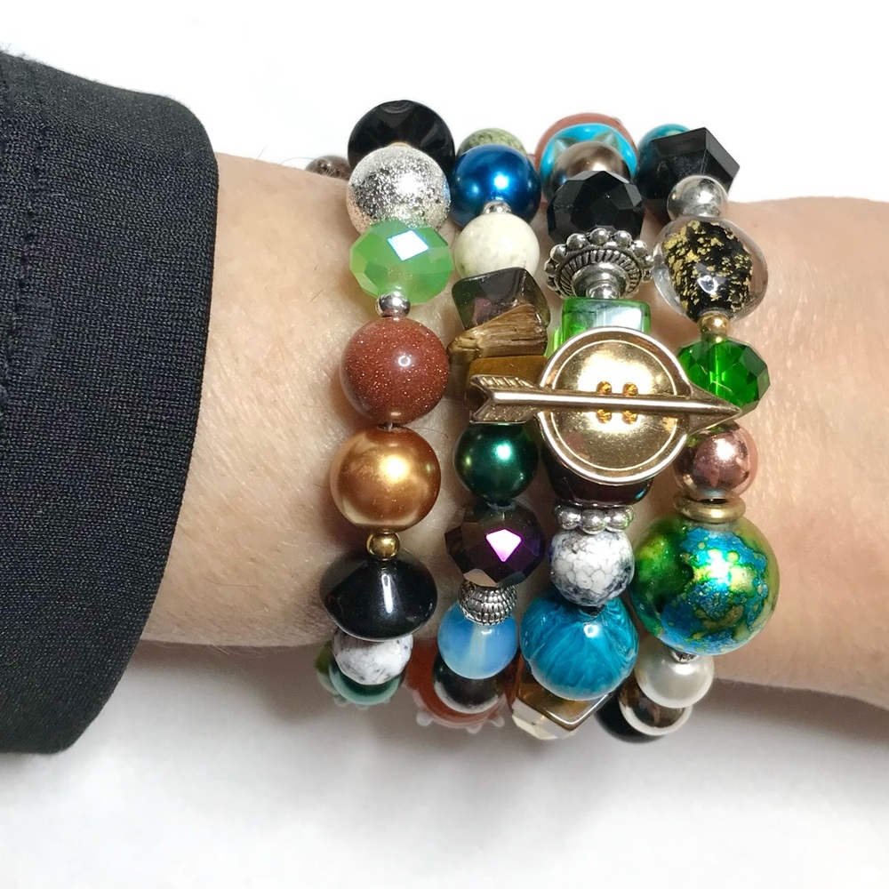 Handmade Bracelet with Vintage and Modern Elements (NB82-5H) New Without Tags - Picture 2 of 9
